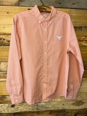 Texas Longhorns LS Button Shirt W/Logo Sz L NWT Antigua Brand